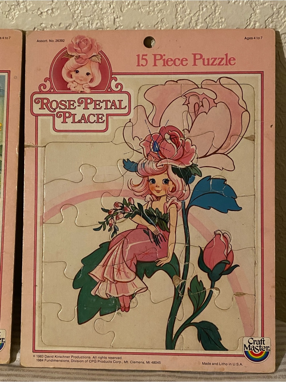 Vintage 1984 Rose Petal Place  3 pack of  Puzzles-Pink Floral Girl - Picture 2 of 6